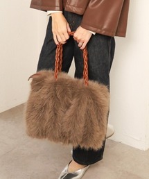 CURI BISCUI | ツイストハンドル フェイクファー バッグ(トートバッグ)