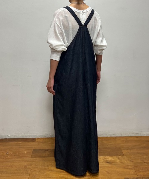 Munich（ミューニック）の「6.5ozスラブデニムフレアサロペット（サロペット/オーバーオール・レディース・ネイビー/モカ/ブラック・S）」の5枚目の写真