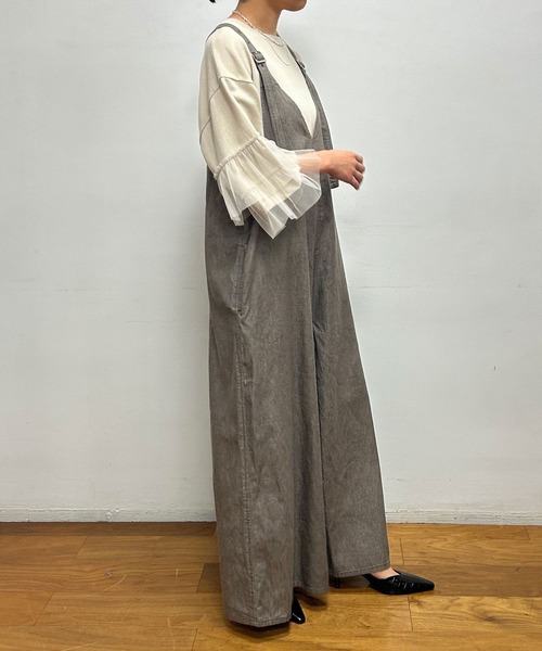 Munich（ミューニック）の「6.5ozスラブデニムフレアサロペット（サロペット/オーバーオール・レディース・ネイビー/モカ/ブラック・S）」の6枚目の写真