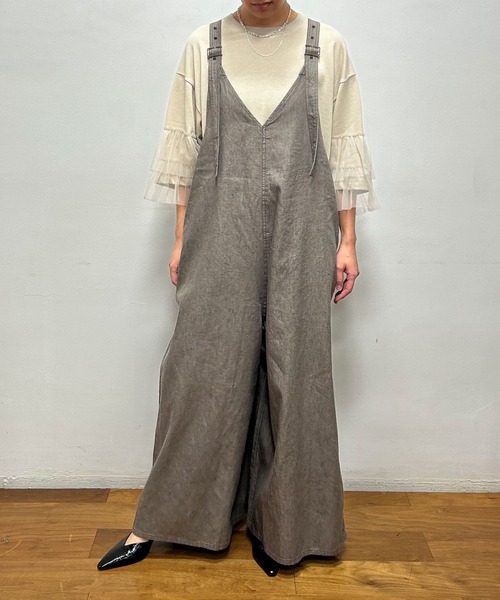 Munich（ミューニック）の「6.5ozスラブデニムフレアサロペット（サロペット/オーバーオール・レディース・ネイビー/モカ/ブラック・S）」の20枚目の写真