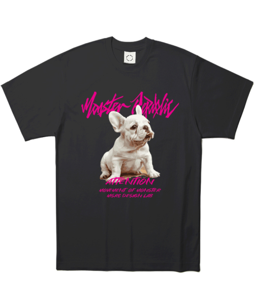 MONSTER REPUBLIC(モンスターリパブリック)の「フレンチビビッドピンクTシャツブラック(Tシャツ/カットソー・レディース・その他・MEDIUM/SMALL/X-LARGE/LARGE)」の1枚目の写真
