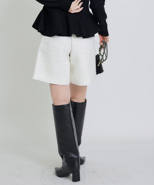 PICCIN PERLA（ピッチンペルラ）の「ツイードキュロットパンツ（その他パンツ・レディース・オフホワイト/ブラック・M）」の3枚目の写真