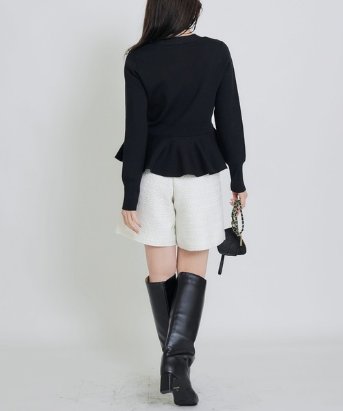 PICCIN PERLA（ピッチンペルラ）の「ツイードキュロットパンツ（その他パンツ・レディース・オフホワイト/ブラック・M）」の7枚目の写真