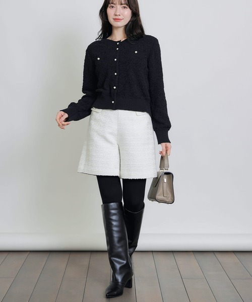 PICCIN PERLA（ピッチンペルラ）の「ツイードキュロットパンツ（その他パンツ・レディース・オフホワイト/ブラック・M）」の8枚目の写真