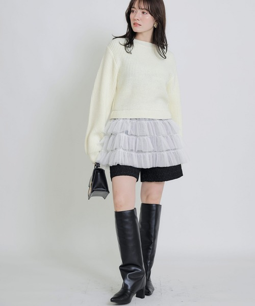 PICCIN PERLA（ピッチンペルラ）の「ツイードキュロットパンツ（その他パンツ・レディース・オフホワイト/ブラック・M）」の17枚目の写真