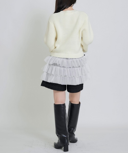 PICCIN PERLA（ピッチンペルラ）の「ツイードキュロットパンツ（その他パンツ・レディース・オフホワイト/ブラック・M）」の18枚目の写真