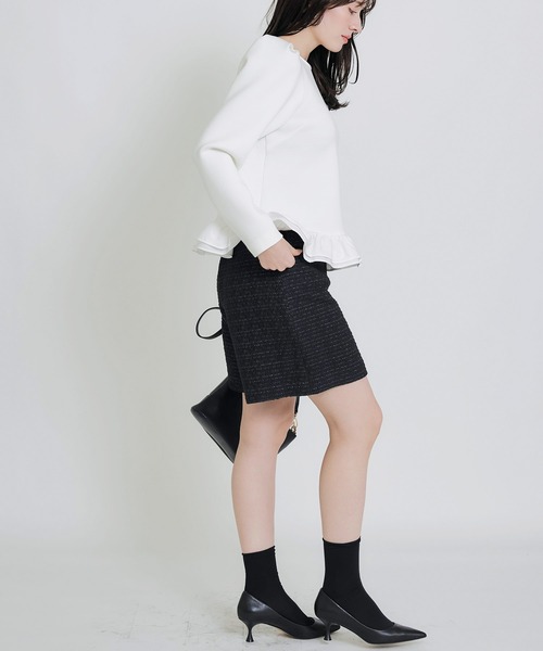 PICCIN PERLA（ピッチンペルラ）の「ツイードキュロットパンツ（その他パンツ・レディース・オフホワイト/ブラック・M）」の15枚目の写真