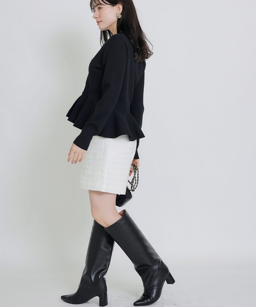 PICCIN PERLA（ピッチンペルラ）の「ツイードキュロットパンツ（その他パンツ・レディース・オフホワイト/ブラック・M）」の6枚目の写真