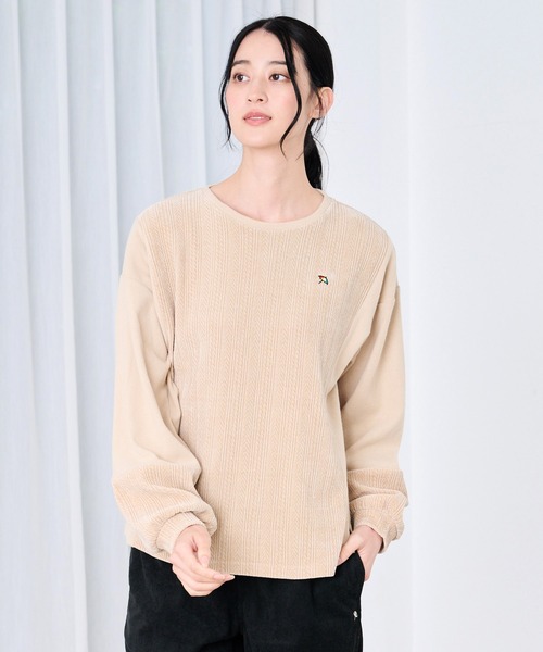Arnold Palmer(アーノルドパーマー)の「異素材ミックス ドッキング プルオーバー(Tシャツ/カットソー・レディース・ブラック/ライトベージュ/サックスブルー・S/M/L)」の6枚目の写真