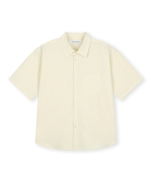 RIPPLE COTTON HALF SHIRT CREAM