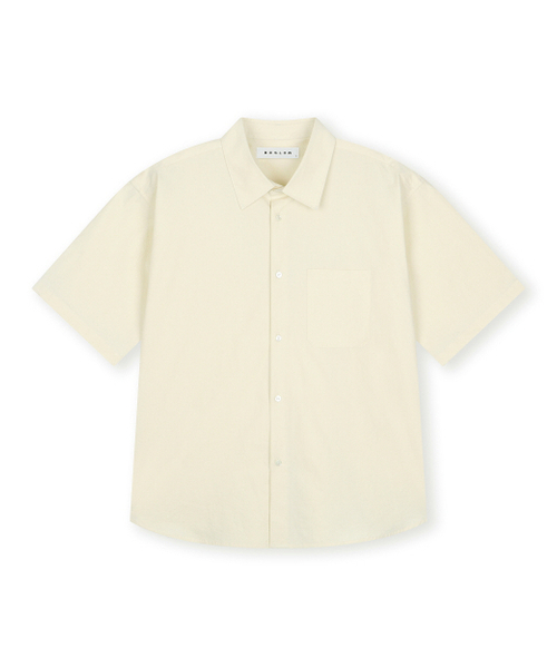 BESLOW(ビースロー)の「RIPPLE COTTON HALF SHIRT CREAM(シャツ/ブラウス・メンズ・その他・MEDIUM/SMALL)」の1枚目の写真