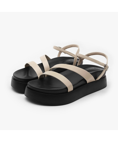 SAPPUN(サプン)の「Sahara ストラップ 厚底 サンダル (5cm)(サンダル・レディース・ブラック/アイボリー・25.5cm/22.5cm/23cm/23.5cm/24cm/24.5cm/25cm)」の2枚目の写真