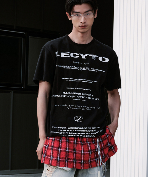LECYTO（レシト）の「Destroyed Oversized Logo T-Shirt_[Black]（Tシャツ/カットソー・メンズ・その他・FREE）」の2枚目の写真