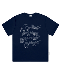 ウィッシュティングスプリンティング半袖Tシャツネイビー