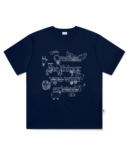 PAGESIISII(ページシシ)の「ウィッシュティングスプリンティング半袖Tシャツネイビー(Tシャツ/カットソー・レディース・その他・SMALL/MEDIUM/LARGE)」の1枚目の写真