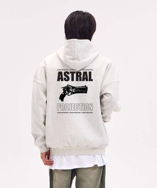 ASTRAL PROJECTION(アストラルプロジェクション)の「アストラルガン オーバーサイズ ワイドショルダー フードジップアップ_オートミール(パーカー・メンズ・その他・SMALL/MEDIUM/LARGE/X-LARGE)」の1枚目の写真