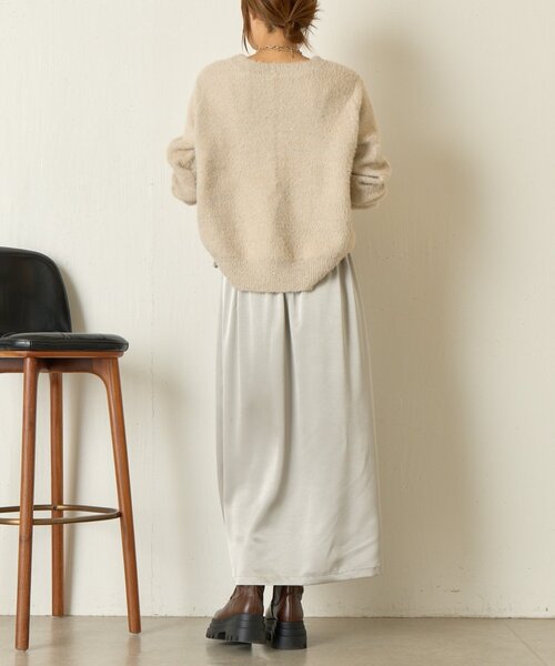 Jena espace merveilleux（ジェナ　エスパスメルヴェイユ）の「ラップ風サテンスカート（スカート・レディース・ブラック/グレー・FREE）」の20枚目の写真