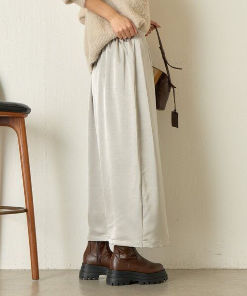 Jena espace merveilleux（ジェナ　エスパスメルヴェイユ）の「ラップ風サテンスカート（スカート・レディース・ブラック/グレー・FREE）」の16枚目の写真