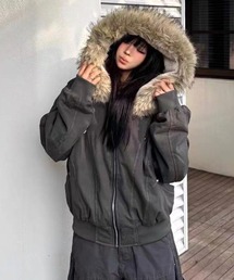 anown（アノン）の「【CANVAS＋】フェイクファー付き裏ボアブルゾン（ブルゾン）」