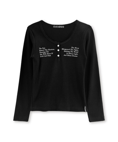 DAMISH(ダミシュ)の「サンアンドムーンボタンロングスリーブ_ブラック(Tシャツ/カットソー・レディース・ブラック・FREE)」の1枚目の写真