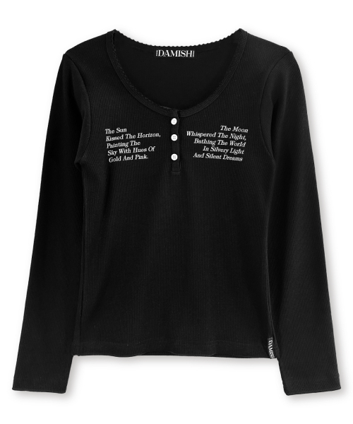 DAMISH(ダミシュ)の「サンアンドムーンボタンロングスリーブ_ブラック(Tシャツ/カットソー・レディース・ブラック・FREE)」の3枚目の写真