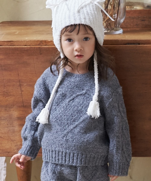 セール】【リンク】ハートケーブルニット（ニット/セーター）｜petit