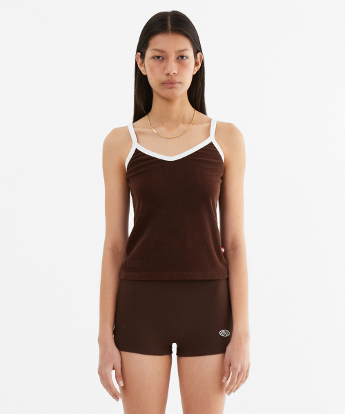 MENASOO(ミナス)の「Terry Color Binding Sleeveless_Brown(Tシャツ/カットソー・レディース・ブラウン・2/1)」の2枚目の写真
