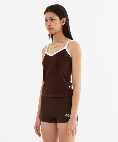MENASOO(ミナス)の「Terry Color Binding Sleeveless_Brown(Tシャツ/カットソー・レディース・ブラウン・2/1)」の3枚目の写真