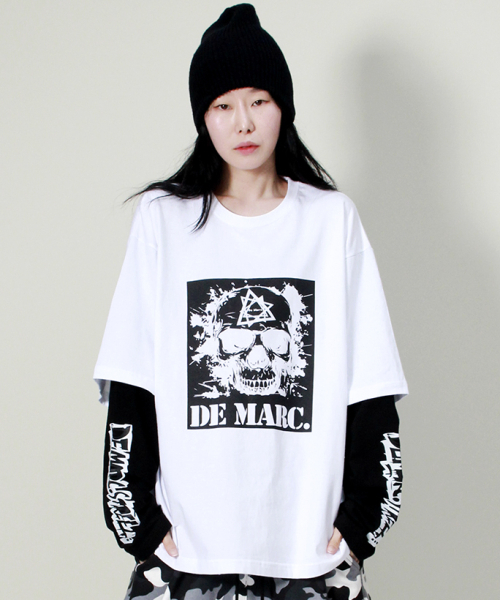 DEMARC（ドゥマーク）の「スカルストリートグラフィックダブルスリーブTシャツホワイト（Tシャツ/カットソー・レディース・その他・MEDIUM/LARGE）」の5枚目の写真