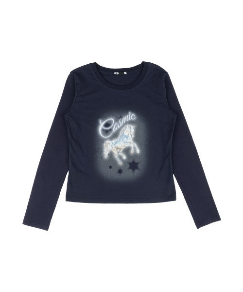 ERTR（イーアールティーアール）の「[ERTR x ニードル]コズミックホース L/S Tシャツ スモールフィット (ネイビー)（Tシャツ/カットソー・メンズ・その他・SMALL）」の4枚目の写真