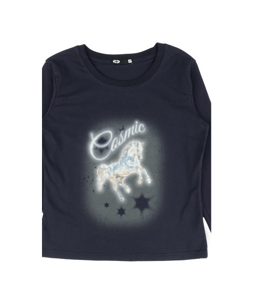 ERTR（イーアールティーアール）の「[ERTR x ニードル]コズミックホース L/S Tシャツ スモールフィット (ネイビー)（Tシャツ/カットソー・メンズ・その他・SMALL）」の2枚目の写真