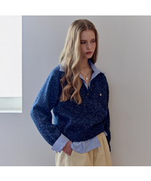 MAXZA（マージャコレクション）の「ストライプシャツレイヤードVネックニット（ニット/セーター）」