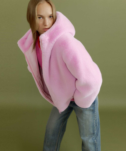 MOLLIOLLI（モリオリ）の「COMELY L ジップアップフードジャケット [ピンク]（パーカー・レディース・その他・SMALL）」の2枚目の写真