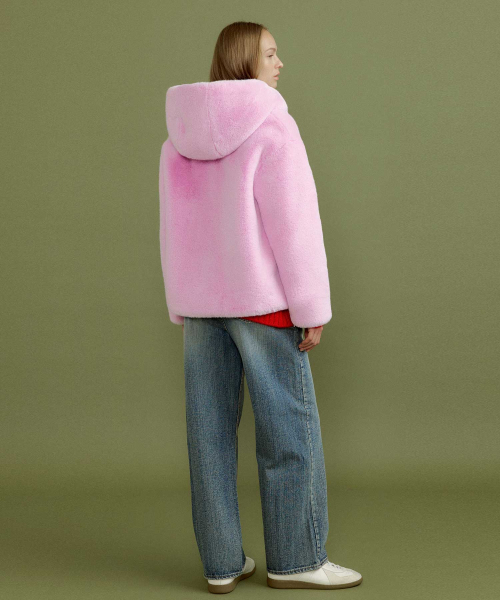 MOLLIOLLI（モリオリ）の「COMELY L ジップアップフードジャケット [ピンク]（パーカー・レディース・その他・SMALL）」の4枚目の写真