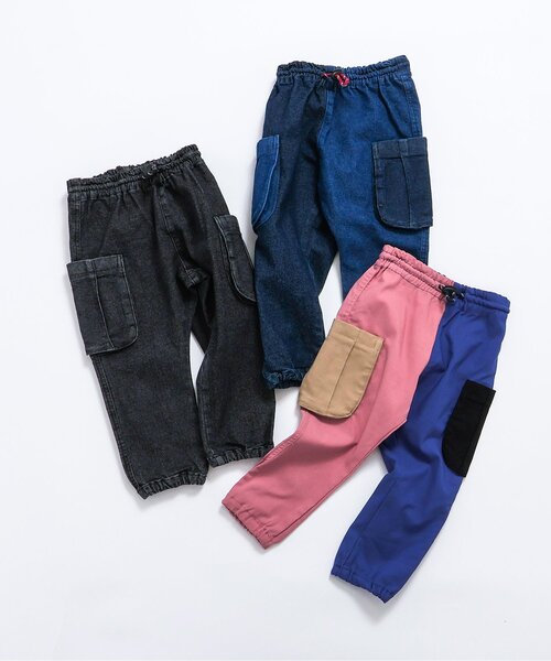 BREEZE（ブリーズ）の「らくらくサイドポケットパンツ_ジュニア対応（カーゴパンツ・キッズ・インディゴブルー/チャコール/レインボー・140/160/110/130/90/120/100/150）」の6枚目の写真