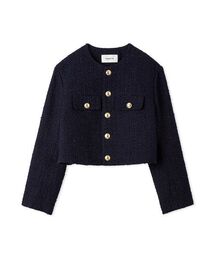 FRAY I.D | クロップドツイードジャケット(ノーカラージャケット)