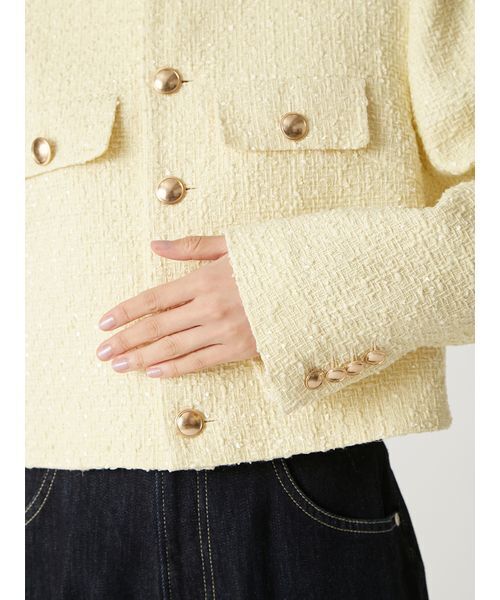 クロップドツイードジャケット（ノーカラージャケット）｜FRAY I.D