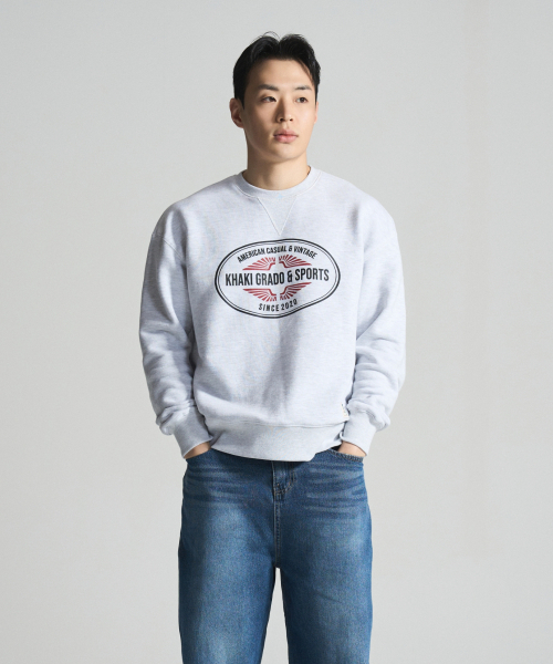 KHAKI GRADO(カーキグラド)の「K.A.G クラシックロゴスウェットシャツ (ホワイトメランジ)(スウェット・メンズ・その他・XX-LARGE/LARGE/X-LARGE)」の2枚目の写真