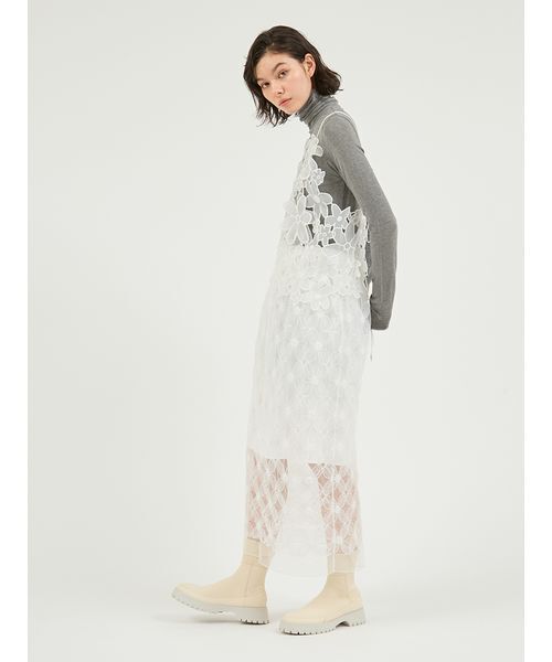 emmi(エミ)の「ハイネックカットソー(Tシャツ/カットソー・レディース・ライム/アイボリー/グレー・F)」の15枚目の写真
