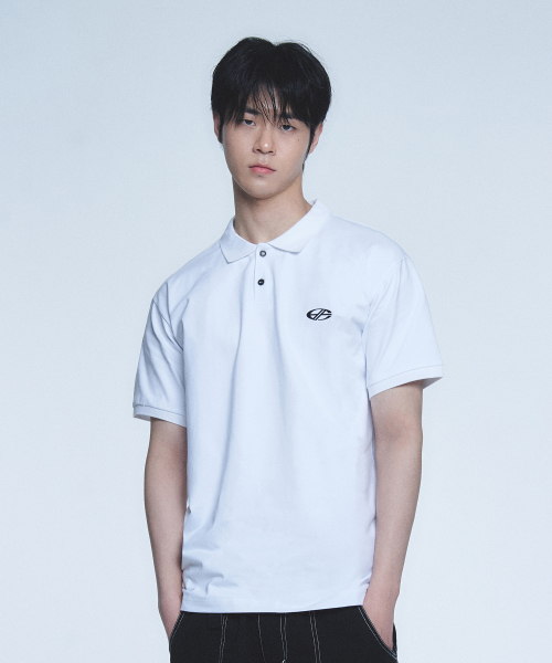 BASIC COLLAR T-SHIRT — базовая футболка с воротником, белая