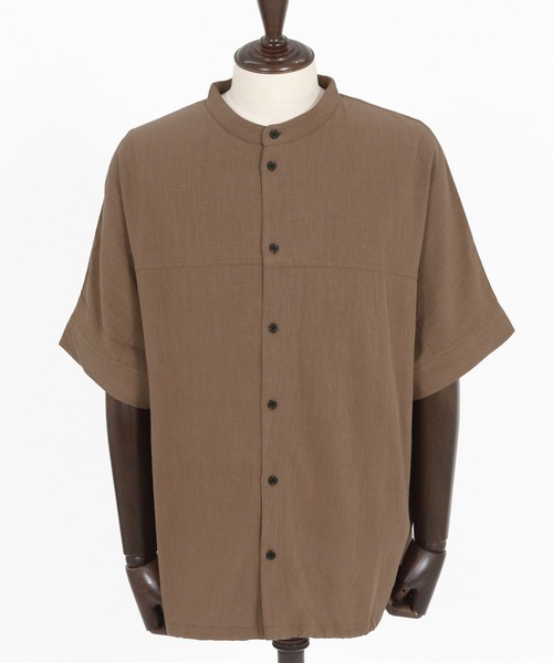 CAMBIO（カンビオ）の「mhs2479- Linen Rayon Dolman Sleeve Short Sleeve Shirts 半袖シャツ(S61126cmb)（シャツ/ブラウス・メンズ・ブラック/グレー/ブラウン/キナリ・S/M/L）」の21枚目の写真