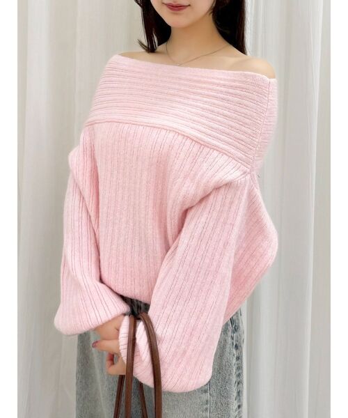 dazzlin（ダズリン）の「オーバーパステリーニット（ニット/セーター・レディース・ブルー/チャコールグレー/グリーン/ピンク/ブラック/アイボリー・FREE）」の6枚目の写真