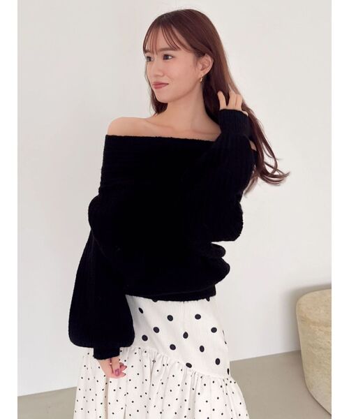 dazzlin（ダズリン）の「オーバーパステリーニット（ニット/セーター・レディース・ブルー/チャコールグレー/グリーン/ピンク/ブラック/アイボリー・FREE）」の9枚目の写真