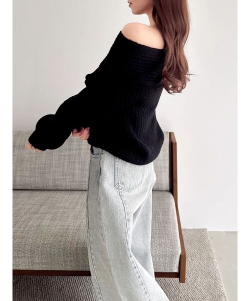 dazzlin（ダズリン）の「オーバーパステリーニット（ニット/セーター・レディース・ブルー/チャコールグレー/グリーン/ピンク/ブラック/アイボリー・FREE）」の16枚目の写真