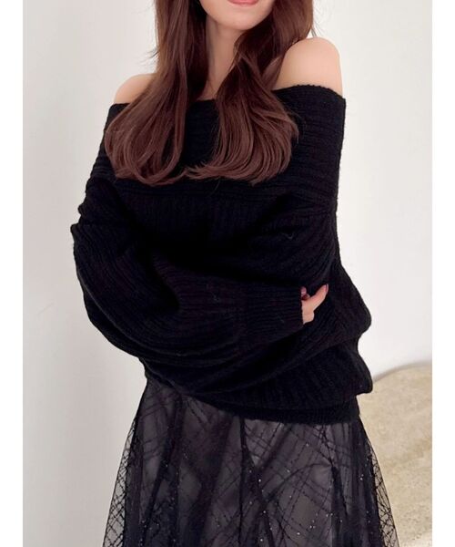 dazzlin（ダズリン）の「オーバーパステリーニット（ニット/セーター・レディース・ブルー/チャコールグレー/グリーン/ピンク/ブラック/アイボリー・FREE）」の17枚目の写真