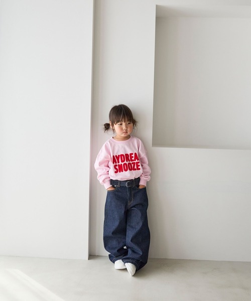 LOWRYS FARM（ローリーズファーム）の「ベルトツキワイドパンツ　607549（デニムパンツ・キッズ・ブルー/ワンウォッシュ/ブラック・140cm/130cm/120cm/110cm/150cm）」の8枚目の写真