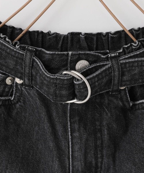 LOWRYS FARM（ローリーズファーム）の「ベルトツキワイドパンツ　607549（デニムパンツ・キッズ・ブルー/ワンウォッシュ/ブラック・140cm/130cm/120cm/110cm/150cm）」の12枚目の写真