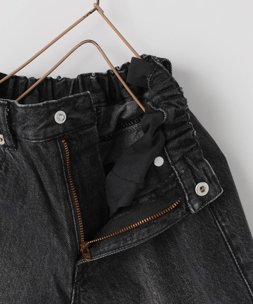 LOWRYS FARM（ローリーズファーム）の「ベルトツキワイドパンツ　607549（デニムパンツ・キッズ・ブルー/ワンウォッシュ/ブラック・140cm/130cm/120cm/110cm/150cm）」の18枚目の写真