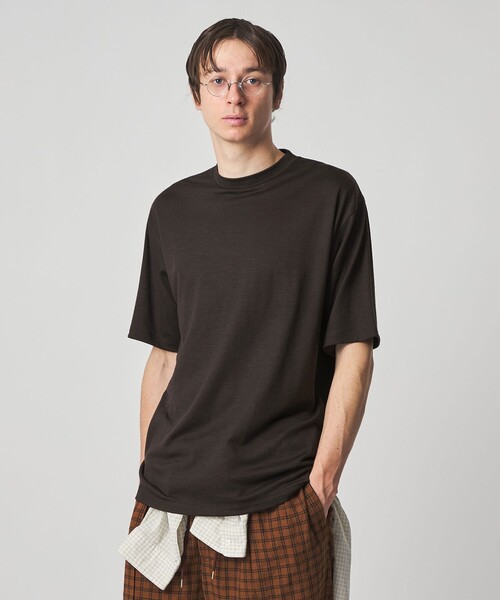 Steven Alan（スティーブンアラン）の「＜Steven Alan＞ メリノウール クルーネック ショートスリーブ Tシャツ（Tシャツ/カットソー・メンズ・オリーブ/ダークブラウン・XL/L/M/S）」の5枚目の写真