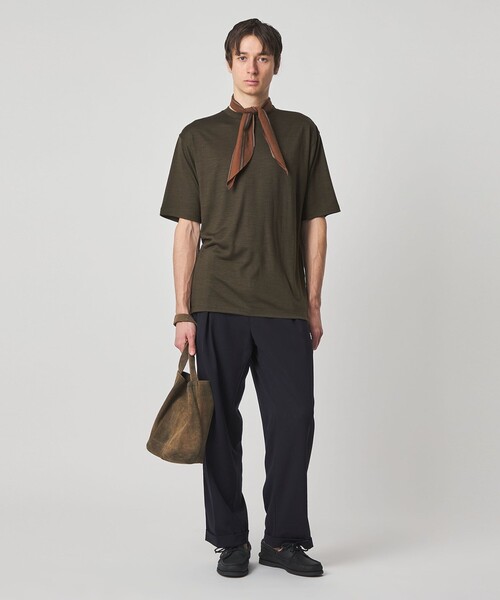 Steven Alan（スティーブンアラン）の「＜Steven Alan＞ メリノウール クルーネック ショートスリーブ Tシャツ（Tシャツ/カットソー・メンズ・オリーブ/ダークブラウン・XL/L/M/S）」の6枚目の写真